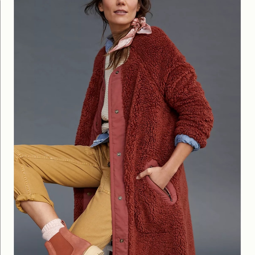 Anthropologie Margot Sherpa Coat
